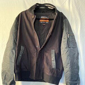 Superdry Pigment Denim Mix Bomber Jacket Size L